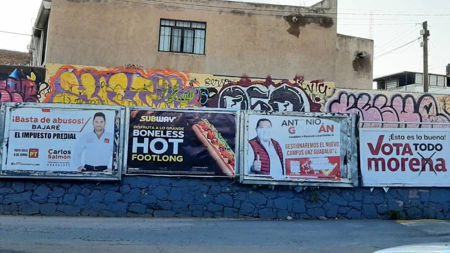 A&uacute;n sin retirar, propaganda pol&iacute;tica del 6 de junio