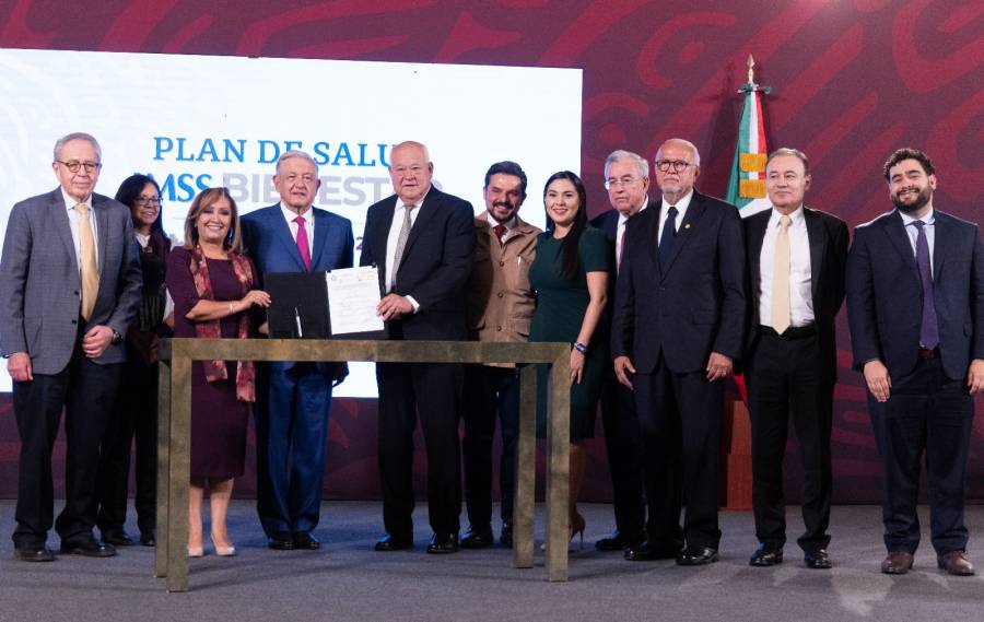 Firman convenio IMSS-Bienestar seis gobernadores