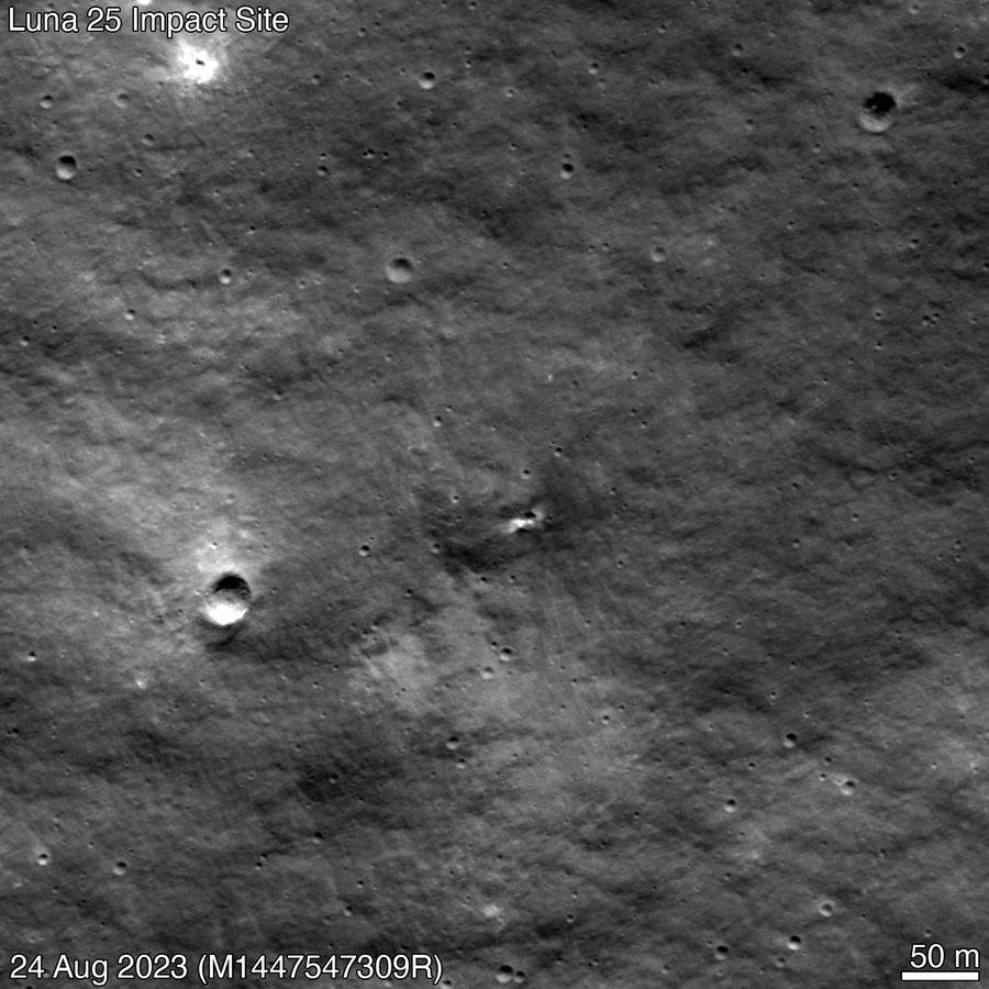 NASA revela imagen de posible cráter en la Luna formado por impacto de sonda