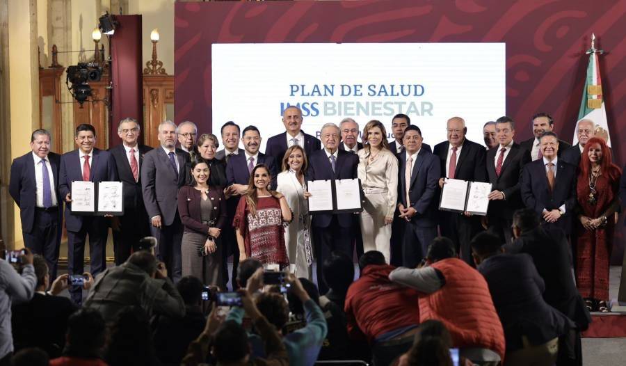 Firma Sergio Salom&oacute;n acuerdo nacional del modelo IMSS-BIENESTAR
